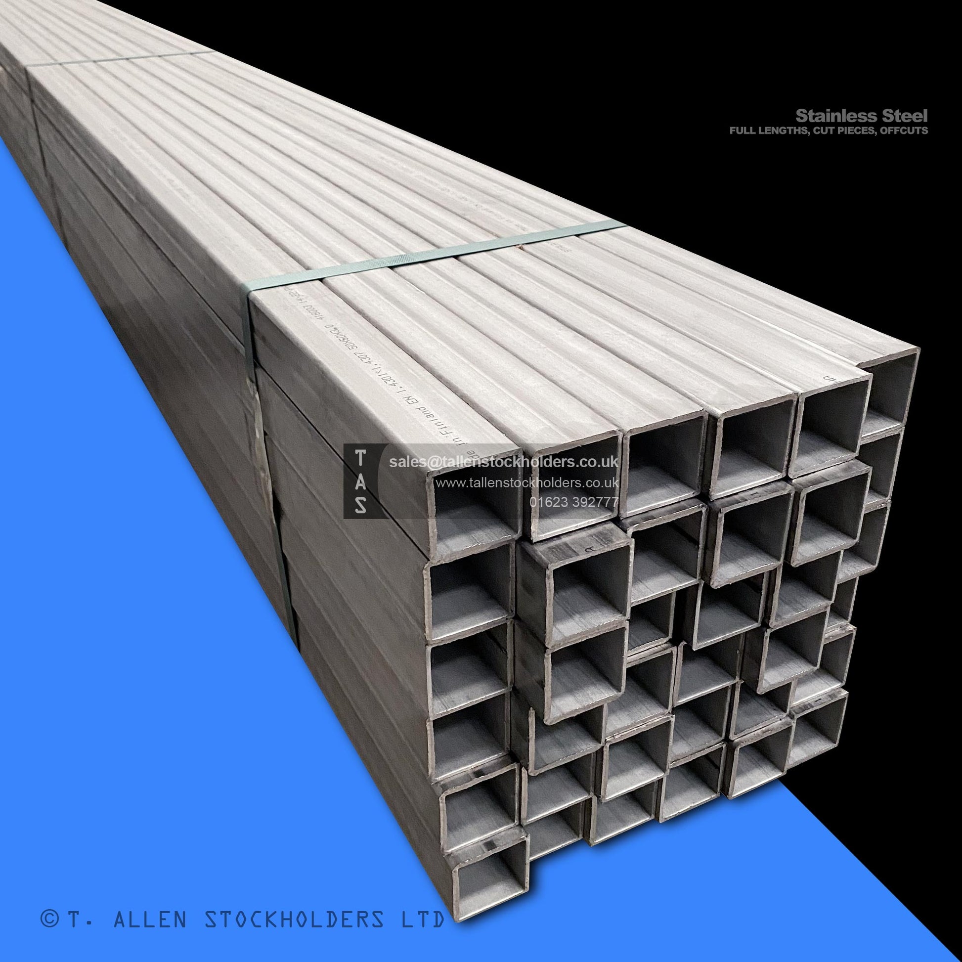 304 & 316 Stainless Steel Square Box Section | Square Hollow Section (SHS) - Stainless Steel Suppliers in Shoreham