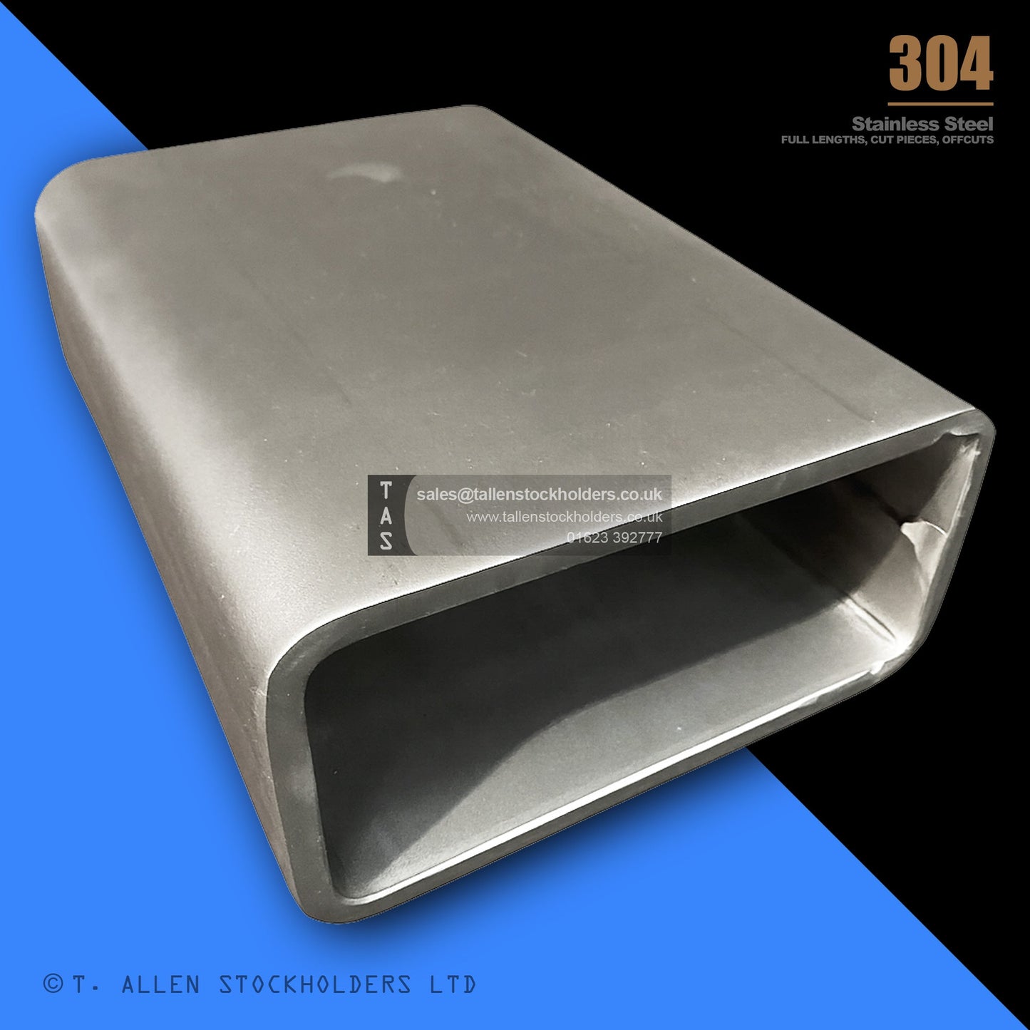 100 X 60 X 4 RECTANGULAR BOX SECTION, RHS, 304 STAINLESS STEEL