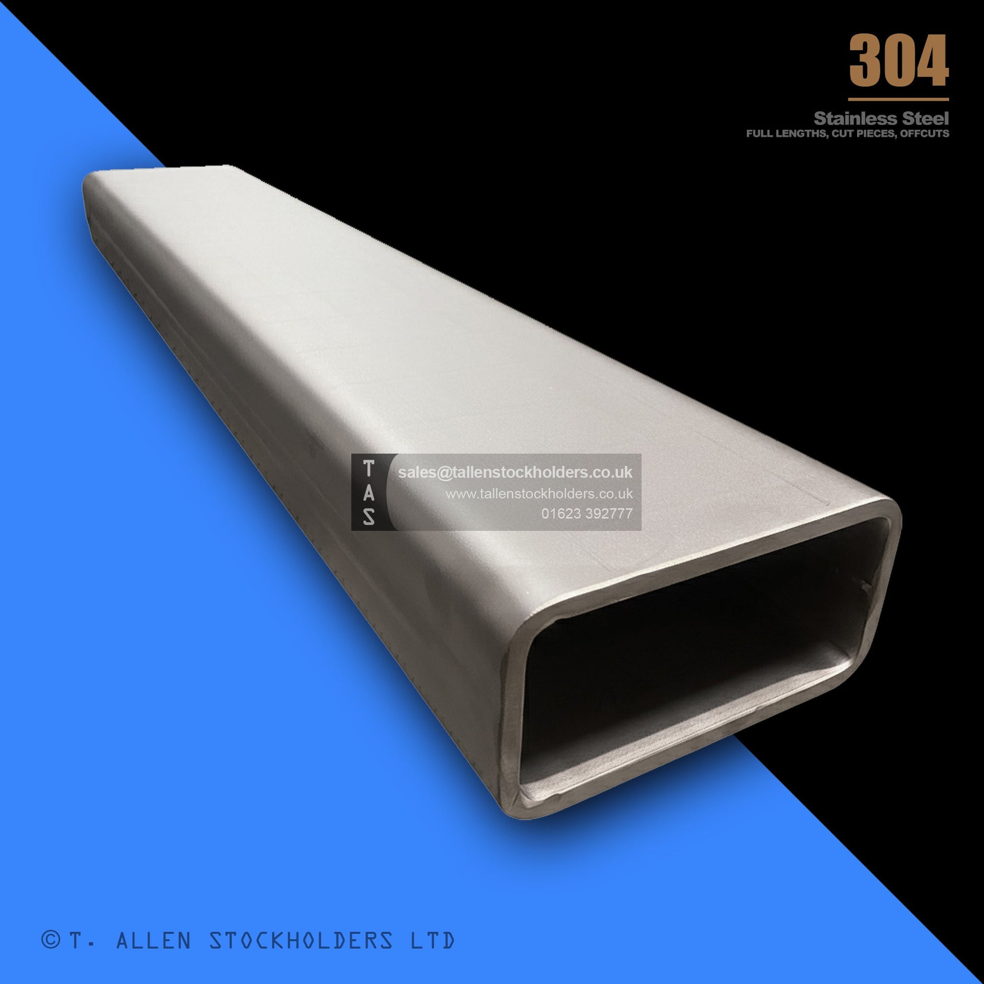 150 X 50 X 5 RECTANGULAR BOX SECTION, RHS, 304 STAINLESS STEEL