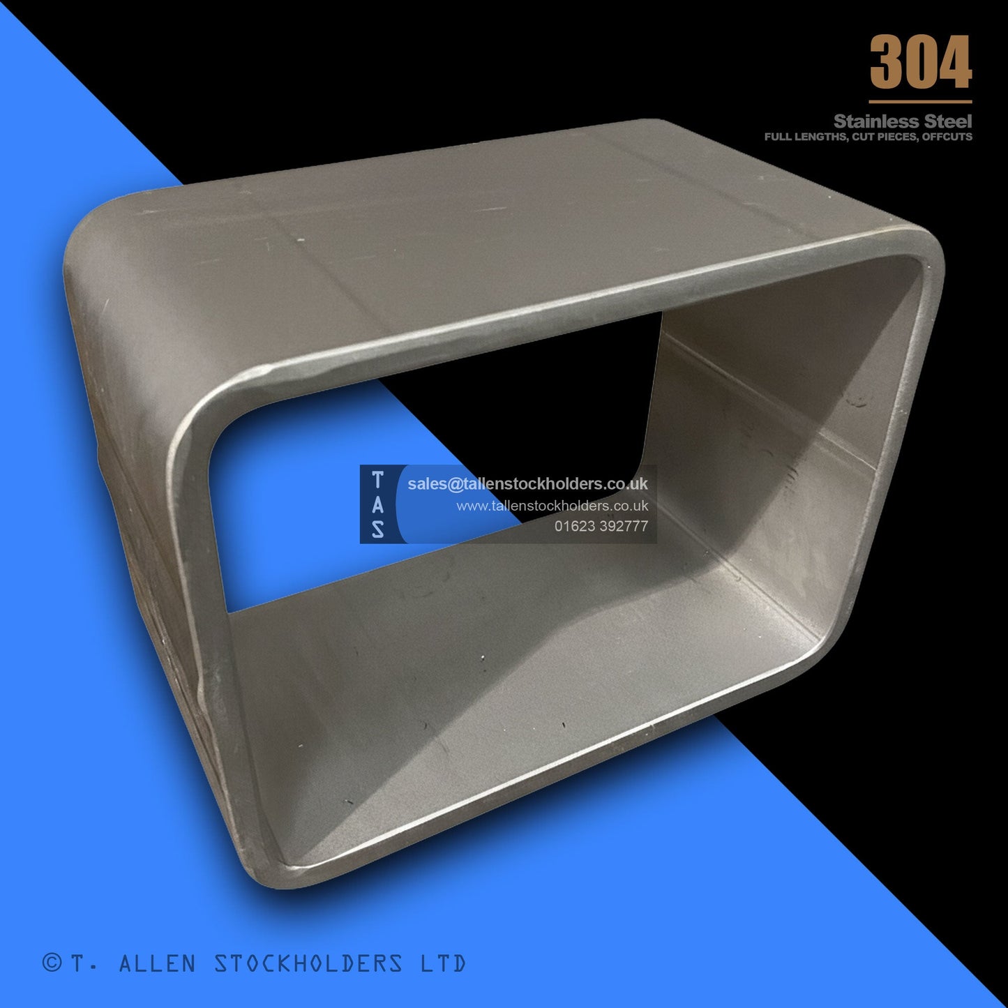 60 X 40 X 1.5 RECTANGULAR BOX SECTION, RHS, 304 STAINLESS STEEL